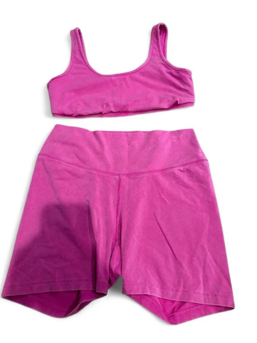 Old Navy Magenta Sports Bra and High-Waist Bike Shorts Set